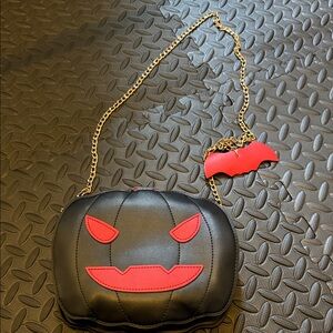 Hot Topic Black and Red Pumpkin Mini Bag